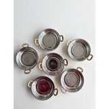 Aura Copper El Dövmesi Bakır Sosluk Reçellik Çerezlik Kahvaltılık Sunum Tabağı Seti En 9-10.5-12 cm Mini Kase ve 11 cm Kulplu Hali - 11 x 2,5 cm