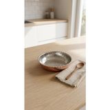 Aura Copper El Dövmesi Bakır Sosluk Reçellik Çerezlik Kahvaltılık Sunum Tabağı Seti En 9-10.5-12 cm Mini Kase ve 11 cm Kulplu Hali - 12 x 2,5 cm