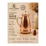 AURA COPPER Gaziantep Geleneksel Klasik Kapaklı Dövme Bakır Sürahi 2,5 L – 1,2 mm Kalın El Yapımı İçi Kalaylı Bakır Renk - (BAKIR BİLEKLİK HEDİYEDİR !!!)