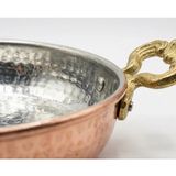 Aura Copper Premium El Dövmesi Kalın Bakır Sahan - Pirinç Saplı Otantik Yumurta ve Mıhlama Tavası 22 -20 - 18 - 16 cm - 16 Cm - Rose Gold