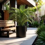 Aura Cylindro 40x30cm Fiber Silindir Saksı Mat Saksı Büyük Saksı Fiberglas Saksı Siyah