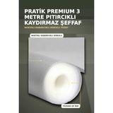 Aura Ev Mağazası 3 Metre Kalın Dokulu Şeffaf Raf Örtüsü ve Tezgah Üstü Koruyucu Çok Amaçlı Mat