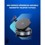 Aura Ev Mağazası Güçlü Manyetik Tutuşlu 360° Döner Araç Telefon Tutucu – Vakumlu Montajlı