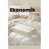 Aura Home Pillow Ekonomik Ortopedik Visco Yastık 50x30 cm– Hafızalı Sünger Boyun Yastığı,Kompakt Boy,Dengeli Destek