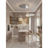 Aura Lighting Aura Lıghtıng Krom 3'lü Samba Sarkıt 4 Renk LED Kumandalı Modern Salon/antre/oda Avizesi