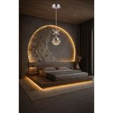 Aura Lighting Aura Lıghtıng Tekli Şeker Top Krom Sarkıt 3 Renk LED Modern Avize (Beyaz Sarı Günışığı) - 1