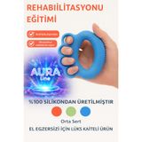 AURA LİNE Silikon El Bilek Parmak Güçlendirme, MAVİ El Stres Egzersizi lüks silikon