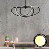 Aura Sarkıt 74 Watt Sarkıt 3 Renkli Ledli Ofis Avizeleri Modern Mutfak Banyo Led Salon Sarkıt Büyük Avize - Siyah - 1