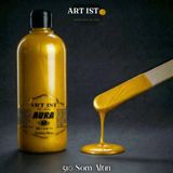 AURA Sedefli ve Vernikli Metalik Akrilik Boya 500 ml – 510 Som Altın | Ahşap, Metal, Seramik, Hobi