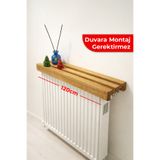 Aura Wood Doğal Masif Ahşap Petek Üstü Dekoratif Raf | Minimal & Bohem Dekor | Doğal Meşe Ton | 120cm