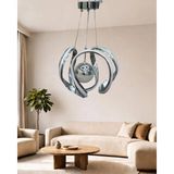 Auraa Aydınlatma Ahtapot 3 Lü Büyük Modern Ledli Avize Çizgili 3 Renk Power Ledli Krom Kaplama Yatak Odası Salon Mutfak - 1