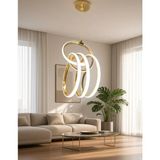 Auraa Aydınlatma Imza Büyük Modern Ledli Avize 3 Renk Power Ledli Gold Kaplama Çoçuk Odası Yatak Odası Mutfak - 1