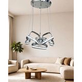 Auraa Aydınlatma Kelebek 3 Lü Küçük Modern Ledli Avize Çizgili 3 Renk Power Ledli Krom Kaplama Yatak Odası Salon Mutfak - 1