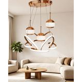 Auraa Aydınlatma Kelebek 4 Lü Büyük Modern Ledli Avize 3 Renk Power Ledli Gold Kaplama Kumandalı Yatak Odası Salon Mutfak - 1