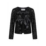 auraandmore ELIZABETH SATEN FİYONK DETAYLI PUL VE BONCUKLU KADİFE CEKET