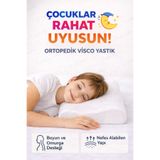 Auracar Çocuklar İçin Ortopedik Visco Yastık Boyun Destekli Terletmeyen Ergonomik Uyku Yastığı