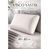Auracar Emir Delikli Visco Yastık 60x40 cm Memory Foam Ortopedik Boyun Destekli Nefes Alabilen Uyku Yastığı