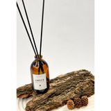 Auragift Amber Kokulu Fiber Bambu Çubuklu Oda Kokusu Amber Cam Şişe 100 ml Beyaz Etiketli