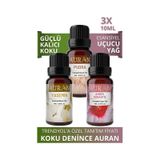 Auran Auran Amber + Auran Pudra + Auran Yasemin Auran Saf Esansiyel Uçucu Yağı 3 x 10 ML