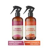 Auran Bebek Pudrası Ve Amber Romantik Oda Ve Çamaşır Spreyi Oda Kokusu Oda Spreyi 2'li Set 250ml
