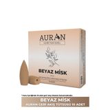AURAN Beyaz Misk Kokulu Geri Akış Tütsüsü konik Tütsü White Musk Backflow Incense Cones 10 Adet