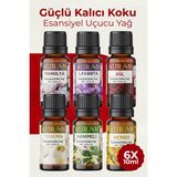 Auran Çiçekler Seti Saf Esansiyel Uçucu Yağ Buhurdanlık Yağı Difüzör Esansı Aromaterapi Koku Yağı 6X 10ml