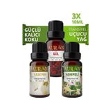 Auran Gül + Hanımeli + Yasemin Saf Esansiyel Uçucu Yağı 3 x 10 ML