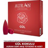 Auran Gül Kokulu Geri Akış Tütsüsü konik Tütsü Rose Backflow Incense Cones 10 Adet - Kırmızı - 1 Adet