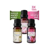 Auran Japon Kirazı + Lotus + Yasemin Saf Esansiyel Uçucu Yağı 3 x 10 ML