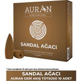 Auran Sandal Ağacı Kokulu Geri Akış Tütsüsü konik Tütsü Sandal Wood Backflow Incense Cones 10 Adet - 1 Adet