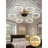 Aurea Model 6'lı Gold 3 Renk Modu Ledli Tavana Sıfır Salon Mutfak Çocuk Yatak Odası Led Avize Altın