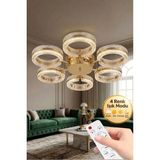 Aurea Model Gold Kumandalı 6"lı Ledli 3 Renk Modu Kristal Salon Mutfak Yatak Çocuk Odası Avize - Altın