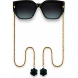 Aurelia Eyewear Aurélıa Laguna Kemik Güneş Gözlüğü Zincirli Doğal Taş Detaylı - Turkuaz - Siyah