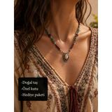 Aurevra & Serelith Otantik Doğal Taş Kolye – Vintage El Yapımı Boho Kadın Kolyesi