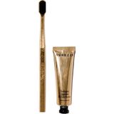 Aurezzi Travel Mini Gold Menthol Gold Diş Macunu 25 ml + Gold White Soft Diş Fırçası Ikili Set - Altın - Standart