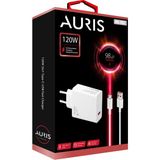 Auris 120W USB Type-C Şarj Saliseli Ultra Süper Hızlı USB Başlık ve Type-C Kablo Seti - Siyah