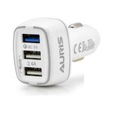 Auris 5.4A 3port USB Girişli Oto Çakmaklık Araç Hızlı Şarj Cihazı 30W - Beyaz