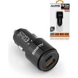 Auris Araç Şarj Cihazı Hızlı Şarj Özellikli Oto Çakmaklık Şarjı 45 Watt Hızlı Şarj Qc 3.0 Usb+Usbc ARS07 - Siyah
