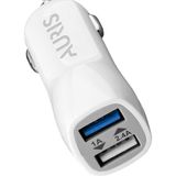 Auris Araç Şarj Cihazı Oto Çakmaklık Şarj Aleti 2 Port USB Hızlı Şarj 3.4A Başlığı - Beyaz