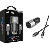 Auris ARS-CR10 – 45W Metal Pd Araç Şarj Cihazı - Antrasit