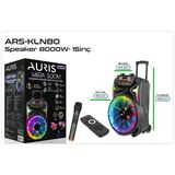 Auris Ars-Kln80 8000W Dev Boy Profesyonel Bluetooth Parti Hoparlörü - Rgb Işıklı