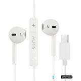 Auris HF10 Type-C Kulaklık Kablolu Stereo Kulaklıklar Dahili Mikrofon ile Beyaz Renk