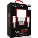 Auris Iphone 15 16 Plus Pro Max Uyumlu 35 Watt Yüksek Hızlı Pd Şarj Aleti Cihazı +Usb C Kablo 60 W (1mt.) Örgülü - 35W GaN White