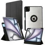 AuroiCCY iPad Air 11 İnç Kılıf M2(2024), iPad Air 5./4. Nesil Kılıf 10.9 İnç 2022/2020 Kalem Tutuculu, Çıkarılabilir Manyetik Kapak, PU Deri Şeffaf Arka Stand Kapağı (Siyah)