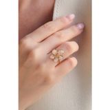 Aurrari Gold Ayarlanabilir Sakura Çiçeği Yüzük