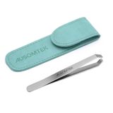 Ausomtek Paslanmaz çelik cımbız, 5 mm uç, hassas epilasyon, kaş şekillendirme aleti, taşınabilir, seyahat dostu, 1 paket