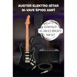 Auster AS100 California Series Elektro Gitar Sahne Seti! (Gitar Kılıfı + Jak Kablosu ve M-Vawe Sp100 Amfi)