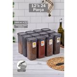 Austin 12'li 24 Parça Kare Erzak ve Bakliyat Saklama Kabı Seti 12X(1900 Ml)Etiketli