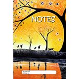 Australian Aboriginal Art Style Notebook #01: 120 Lined Blank White Pages Notebook for Students, Work, or Home Notes, 29 lines p.p with corner motive