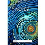 Australian Aboriginal Art Style Notebook #02: 120 Lined Blank White Pages Notebook for Students, Work, or Home Notes, 29 lines p.p with corner motive